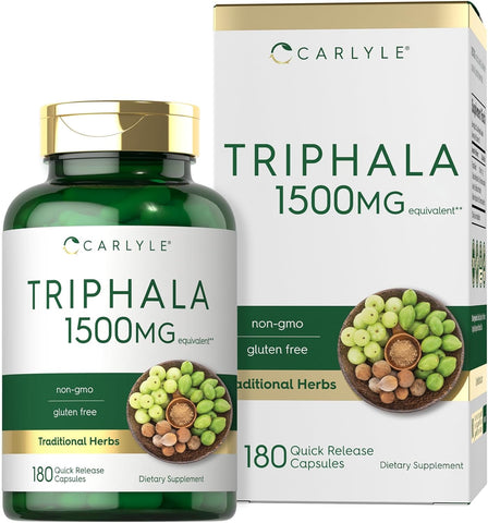 Triphala Capsules | 1500 Mg | 100 Count Supplement | Non-Gmo and Gluten Free