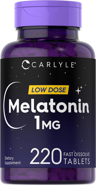 Melatonin 1 Mg | 220  Fast Dissolve Tablets | Low Dose | Vegetarian, Non-Gmo, Gluten Free