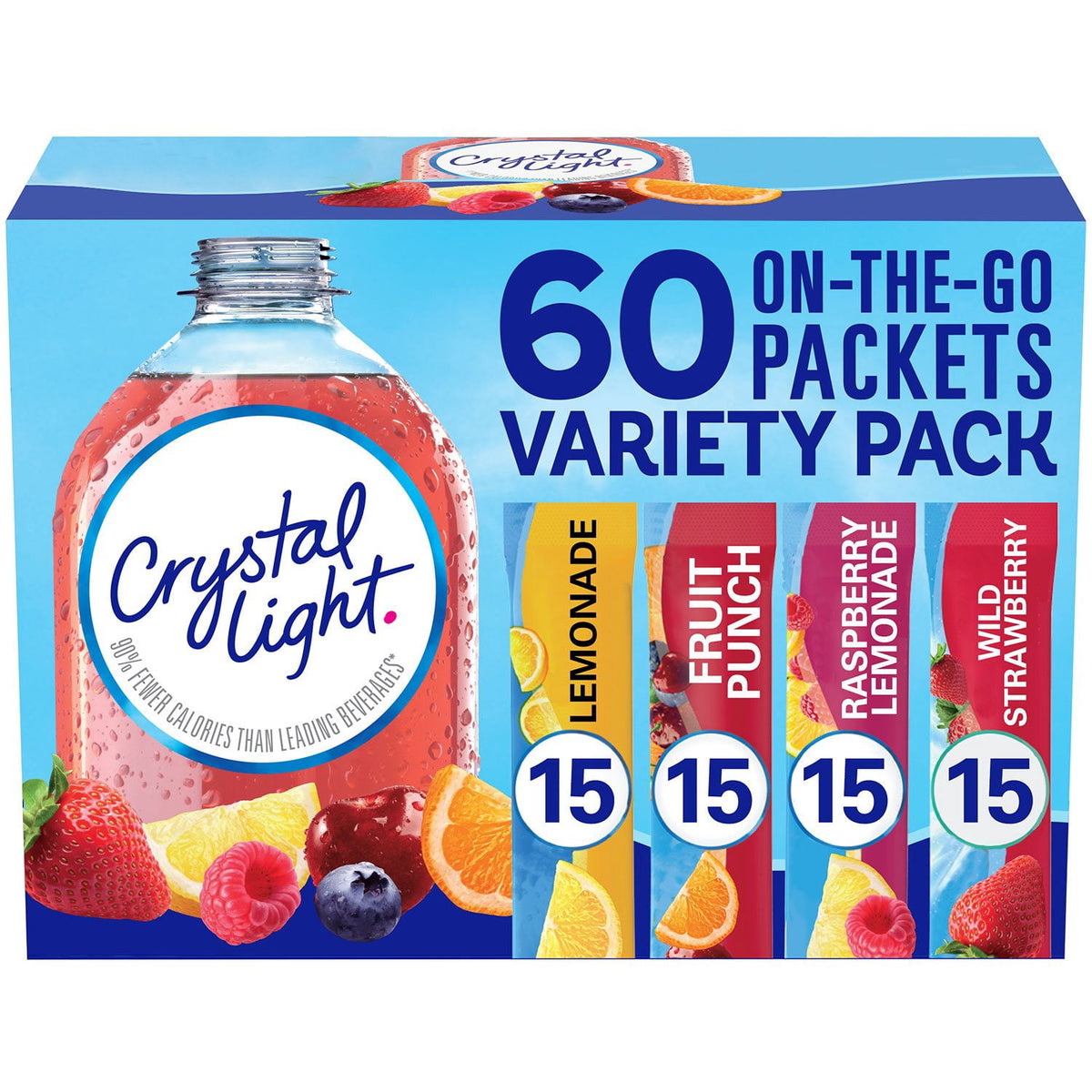 Crystal Light Variety Pack Drink Mix Packets, 60 ct.
