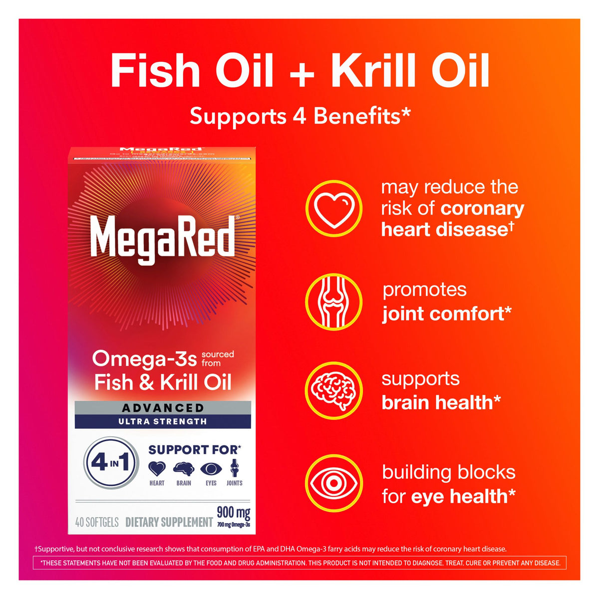 MegaRed Advanced 900mg Omega-3 Krill Oil 4-in-1 Softgels, 60 ct.