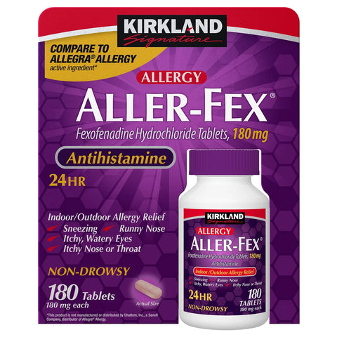 K. S Fexofenadine HCl 180 Mg., Non-Drowsy Antihistamine Allergy Relief 180 Tablets | Compare to Allegra® Allergy Active Ingredient