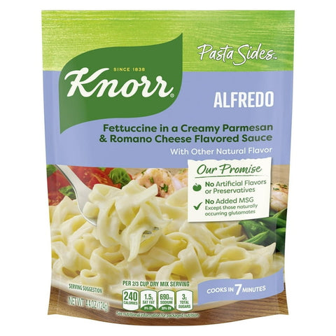 Knorr Alfredo Fettuccine Pasta Sides, Cooks in 7 Minutes, No Artificial Flavors, No Preservatives, No Added MSG 4.4 Oz