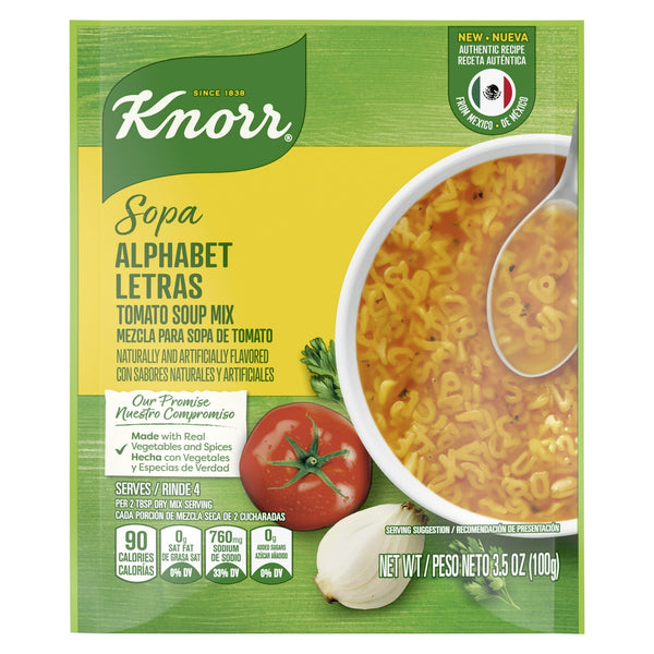 La Moderna Knorr Alphabet Soup | Fun Natural Tomato & Chicken Broth, Noodle Soup, 3 Oz | Authentic Mexican Soap