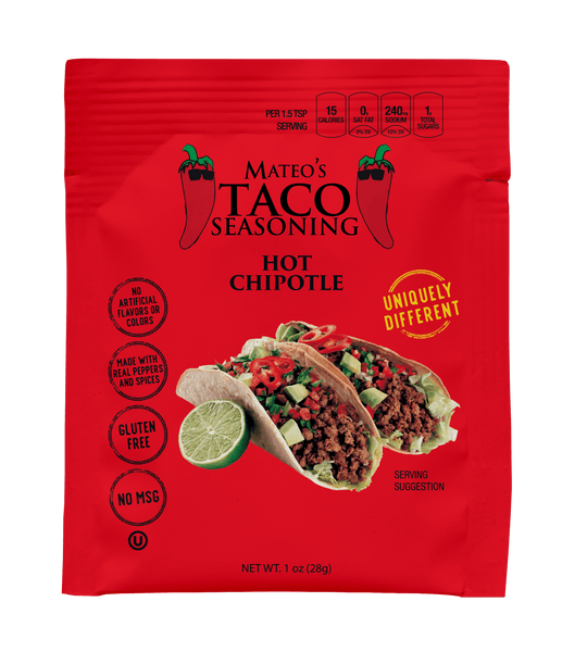 Mateo'S Taco Seasoning Hot Chipotle, 1 Oz Packet