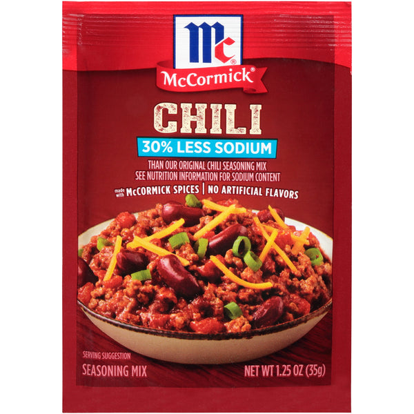 Mccormick Less Sodium Chili Seasoning Mix, 35 g Envelope packaging may vary