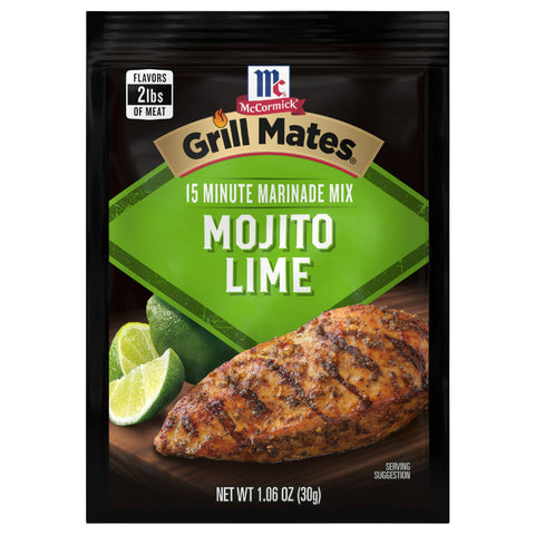 Mccormick Mojito Lime Grill Mates Marinade Mix - Mojito Lime, 1.06 Oz Original Recipe 