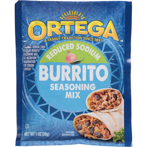 Ortega Burrito Reduced Sodium Seasoning Mix, 28 g packaging may vary