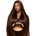 13x4 Chocolate Brown Straight Hd Lace Wigs Brazilian Human Hair 13x6 Hd Lace Frontal Wig Pre Plucked Brown Colored Wigs HD Chocolate Brown Bone Straight Human Hair Wig 30 38 Inch