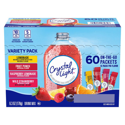 Crystal Light Variety Pack Drink Mix Packets, 60 ct.