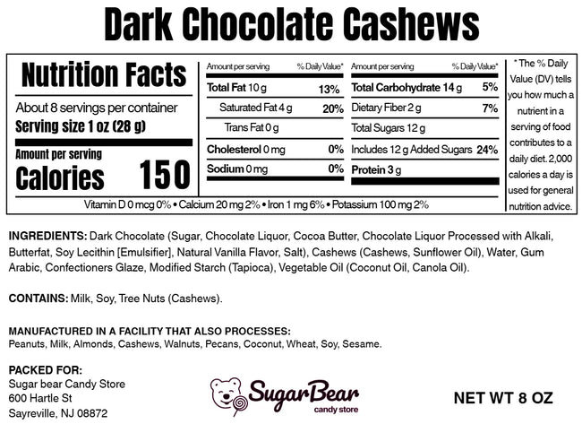 Dark Chocolate Covered Cashews