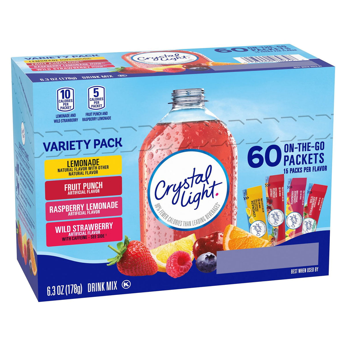 Crystal Light Variety Pack Drink Mix Packets, 60 ct.