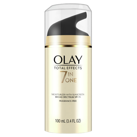  OLAY Total Effects 7-In-1 Moisturizer SPF 15 Fragrance Free, 3.4 Fl Oz  | Moisturizer With Sunscreen