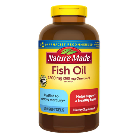 Nature Made Fish Oil, 1200Mg, 300 Softgels   With EPA & DHA