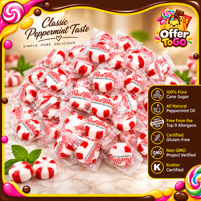 Soft Peppermint Puffs Infused with Real Peppermint Oil - Individually Wrapped, Handcrafted Artisanal Candy