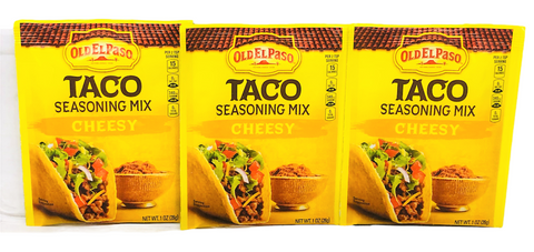 3 Packs Cheesy Old El Paso Taco Seasoning Mix, Cheesy, 1-Ounce Packet 