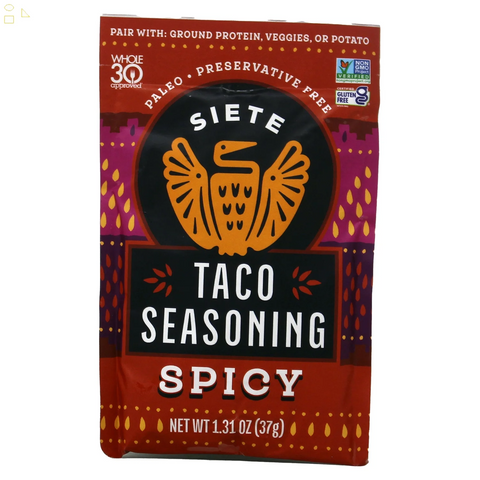 Siete Family Foods, Spicy Taco Seasoning Spice Mix, 1.31 Oz. Packet