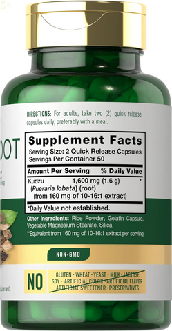 Kudzu Root | 100 Extract Capsules | Non-Gmo and Gluten Free Formula | Traditional Herbal Supplement