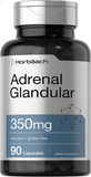 Raw Adrenal Glandular | 350 Mg | 90 Capsules | Non-Gmo, Gluten Free Supplement | by