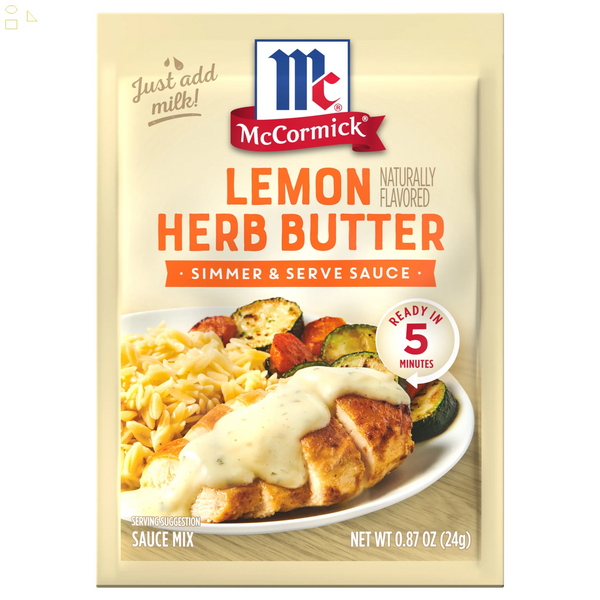 Mccormick Lemon Naturally Flavored Herb Butter Sauce Mix, 0.87 Oz Envelope