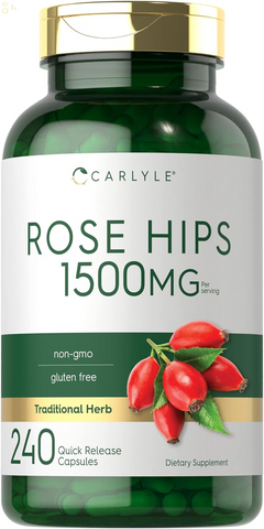 Rose Hips | 1500Mg | 240 Quick Release Capsules | Non-Gmo and Gluten Free Herbal Supplement 