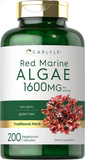 Red Marine Algae 1600Mg | 200 Capsules | Vegetarian Supplement | Non-Gmo, Gluten Free