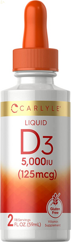 Liquid Vitamin D3 | 5000 IU (125 Mcg) | 2 Oz | Vegetarian, Non-Gmo, and Gluten Free Supplement | Vitamin D Liquid Drops for Adults