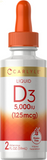 Liquid Vitamin D3 | 5000 IU (125 Mcg) | 2 Oz | Vegetarian, Non-Gmo, and Gluten Free Supplement | Vitamin D Liquid Drops for Adults