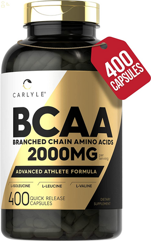 BCAA Amino Acids Capsules | 2000Mg | 400 BCAA Capsules | Non-Gmo, Gluten Free Branch Chain Amino Acids Supplements