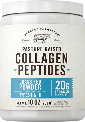 Grass Fed Collagen Peptides Powder | 10Oz | Unflavored | Pasture Raised | Types I & III | 20G of Collagen per Daily Dose | Non-Gmo, Gluten Free | by Farmstead