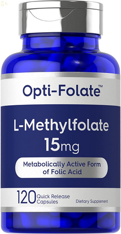 L Methylfolate 15Mg | 120 Capsules | Value Size | Max Potency | Optimized and Activated | Non-Gmo, Gluten Free | Methyl Folate, 5-MTHF | by Opti-Folate