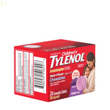 Pack of 2 Children's Tylenol Acetaminophen Ages 2-11 Pain + Fever Medicine 24 Chewable Tablets Each | Total 48 Chewable Tablets