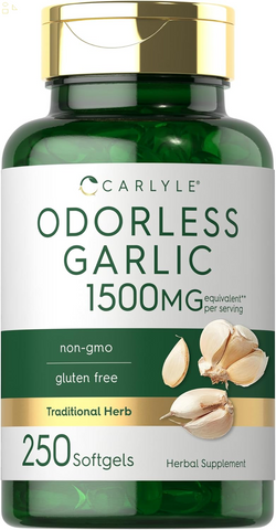 Odorless Garlic Softgels 1500Mg | 250 Count | Non-Gmo, Gluten Free Extract Supplement