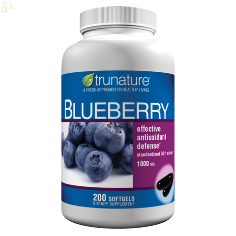 Trunature Blueberry Extract Excellent Source of Antioxidants1000 Mg, 200 Softgels 