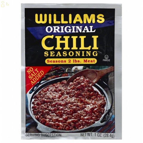 Williams Original Chili Seasoning 1 Oz. Packet Original Recipe 