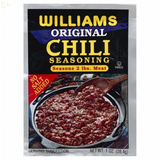 Williams Original Chili Seasoning 1 Oz. Packet Original Recipe 