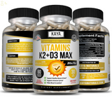 (2 Bottles) Vitamin K2 (MK7) D3 5000 IU Supplement, Bioperine Capsules, Immune