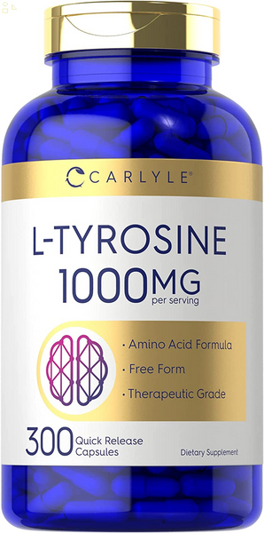 L Tyrosine Capsules | 1000Mg | 300 Count | Non-Gmo & Gluten Free Supplement