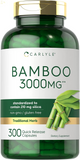 Bamboo Extract Capsules | 3000Mg | 300 Count | 210Mg Silica | Non-Gmo, Gluten Free Supplement