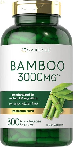 Bamboo Extract Capsules | 3000Mg | 300 Count | 210Mg Silica | Non-Gmo, Gluten Free Supplement