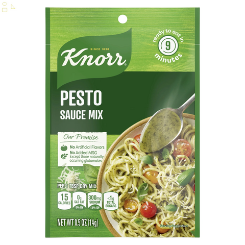 Knorr No Artificial Flavors Pesto Sauce Dry Spices and Seasonings Mix, 0.5 Oz