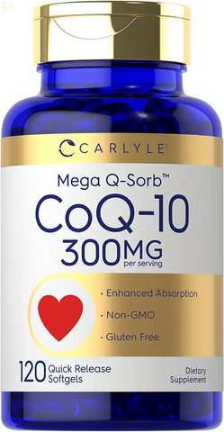 Coq10 300Mg | 120 Softgels | Mega Q-Sorb Coenzyme Q-10 | with Black Pepper Extract | Non-Gmo, Gluten Free