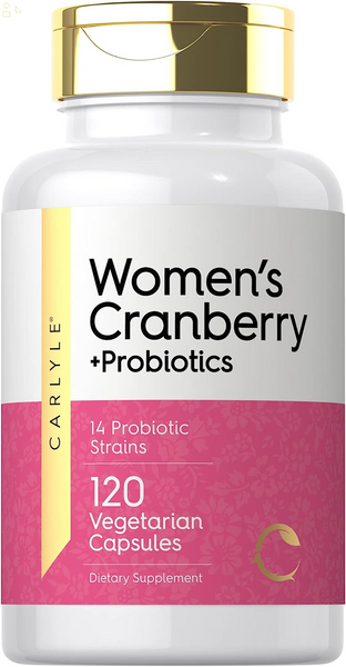 Women'S Cranberry plus Probiotics | 120 Capsules | with 14 Probiotic Strains | Vegetarian, Non-Gmo, Gluten Free Supplement | by