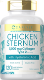 Chicken Sternum Cartilage Collagen | Type II 3000Mg | 120 Capsules | with Hyaluronic Acid | Non-Gmo, Gluten Free