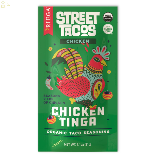 Riega Organic Chicken Tinga Street Taco Seasoning, 0 Fat 31g Packet