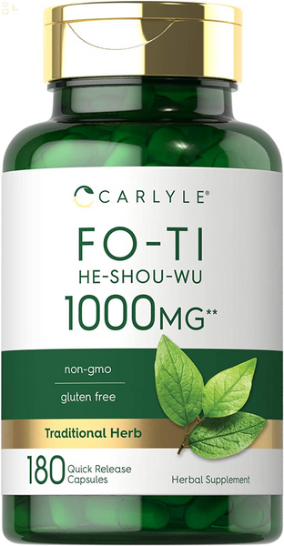 Fo-Ti 1000Mg | 180 Capsules | He-Shou-Wu Root | Traditional Herb | Non-Gmo and Gluten Free Supplement