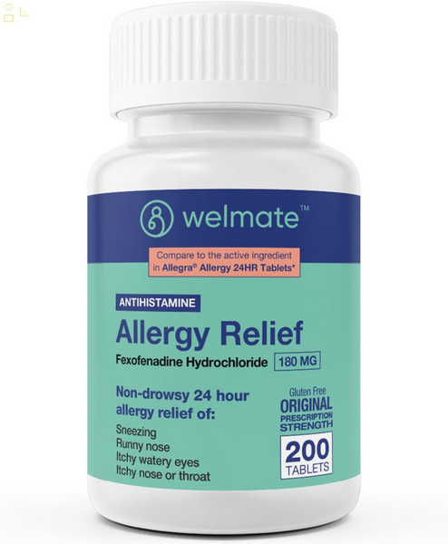 Allergy Relief | Fexofenadine Hcl 180 Mg Non-Drowsy Antihistamine | 24 Hour All Day Support | Compared To Allegra Active ingredients  