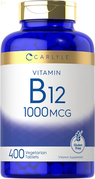 Vitamin B12 1000 Mcg | Time Release Tablets | Cyanocobalamin | Vegetarian, Non-Gmo, and Gluten Free Supplement