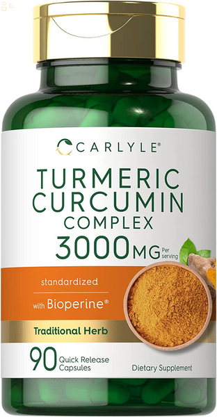 Turmeric Supplement 3000Mg | 90 Powder Capsules | Turmeric Curcumin with Black Pepper | Joint Support Complex with Bioperine | Non-Gmo, Gluten Free