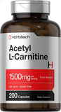 Acetyl L-Carnitine Capsules 1500Mg | 200 Count | Extra Strength ALCAR Supplement | Non-Gmo, Gluten Free 