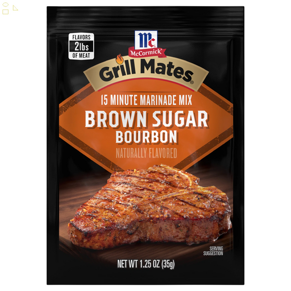 Mccormick Grill Mates Gluten Free Brown Sugar Bourbon Marinade, 1.25 Oz Envelope